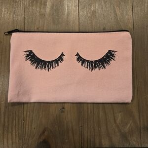 Pink Eyelash Makeup Bag